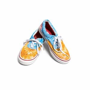 Vans Youth Era Tie-Dye Sneakers Size 4 | Blue Yellow Red White Skate Shoes